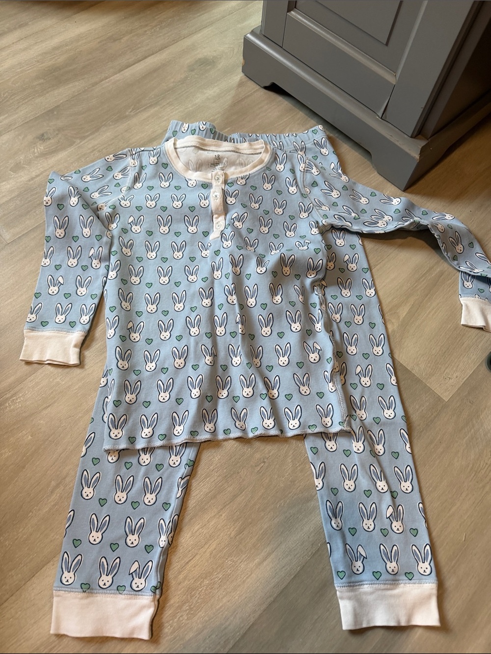 Roller Rabbit Light Blue Bunny Pajama Set size 12